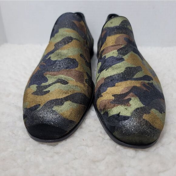 Magnanni Jareth Slip On Loafers 10.5 Men\'s  Green Camo Suede Dress Shoes Spain. main image 5
